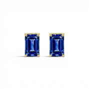 L'Emeraude® Sapphire Stud Earrings, 14K Gold