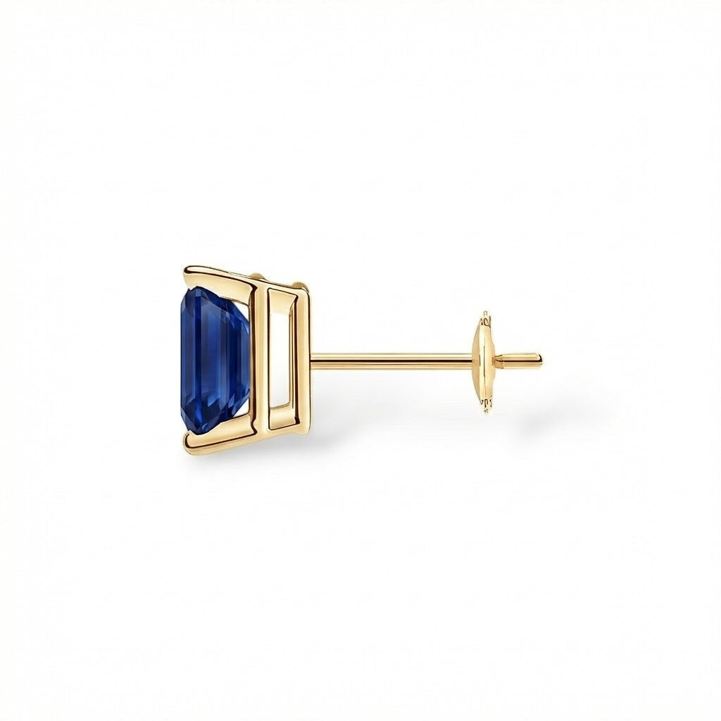 L'Emeraude® Sapphire Stud Earrings, Gold Vermeil