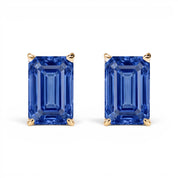 L'Emeraude® Sapphire Stud Earrings, Gold Vermeil