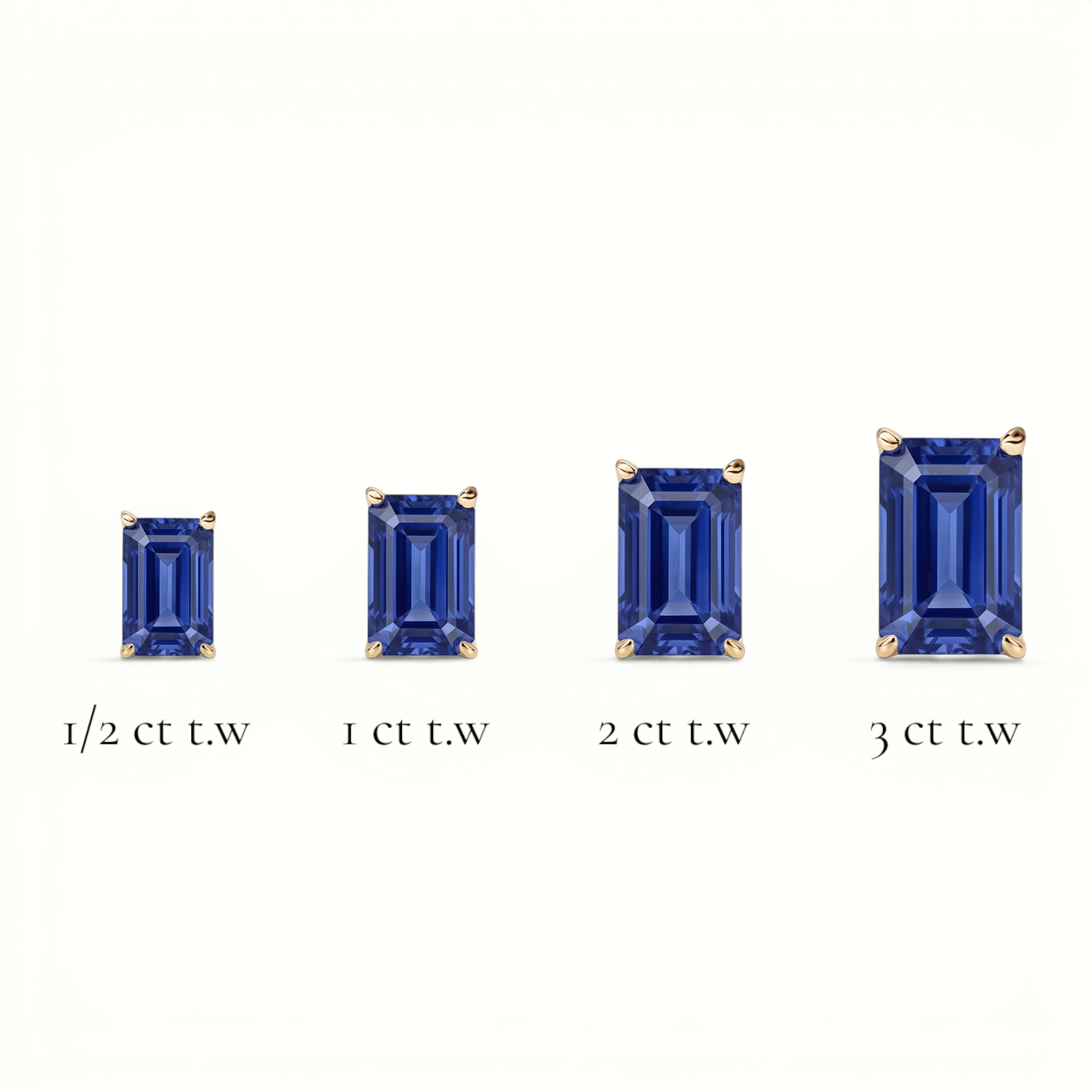 L'Emeraude® Sapphire Stud Earrings, 14K Yellow Gold