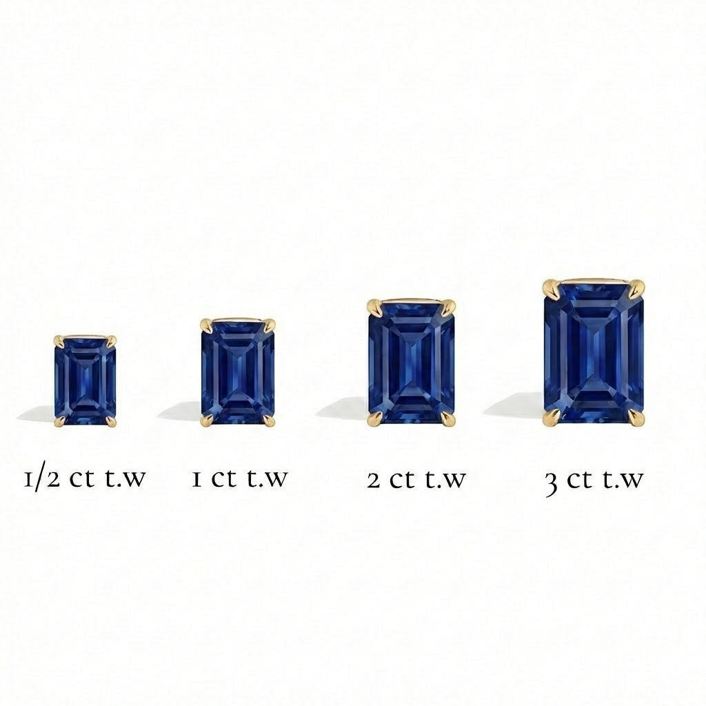 L'Emeraude® Sapphire Stud Earrings, 14K Gold
