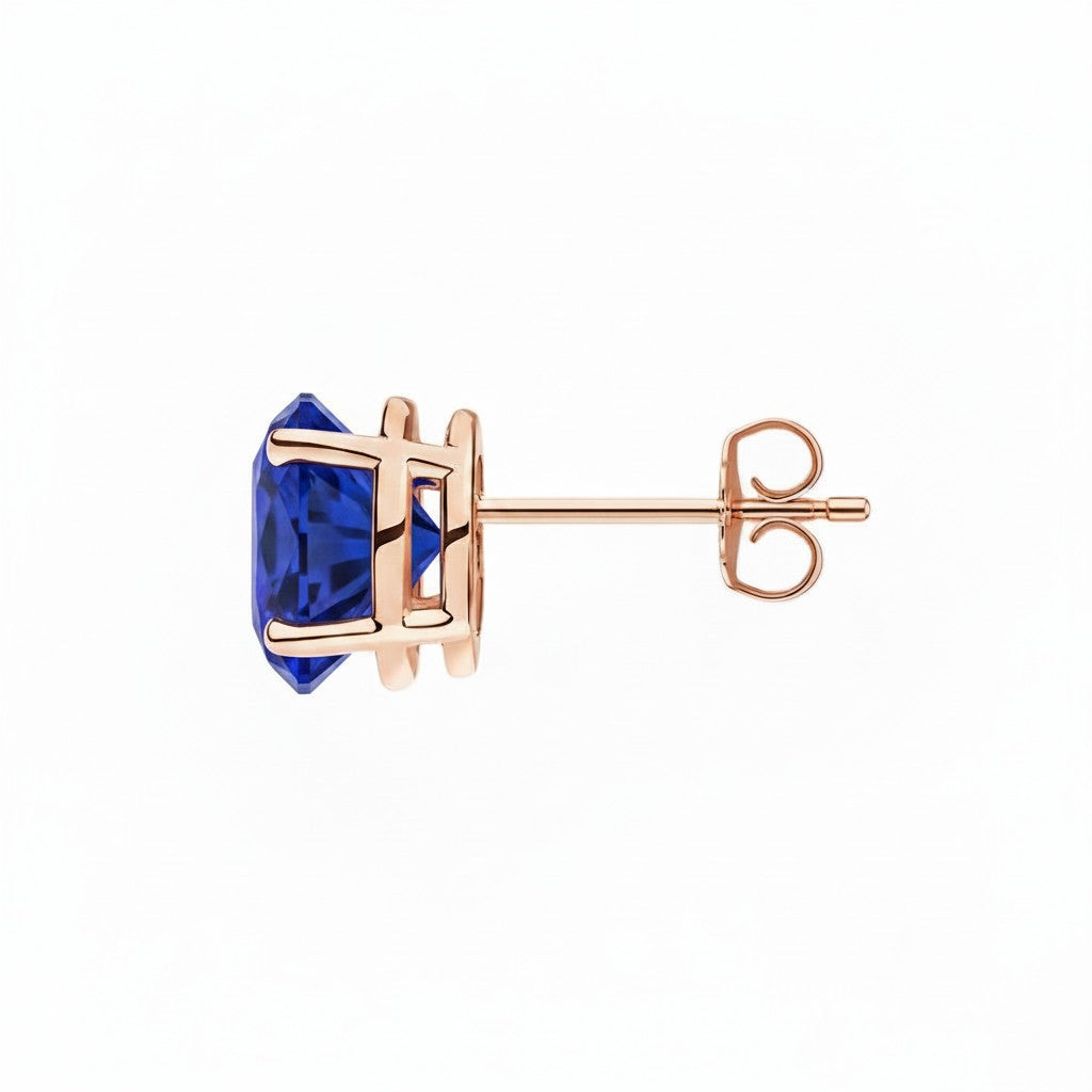 L'Ovale® Sapphire Stud Earrings, 14K Rose Gold