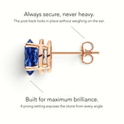 L'Ovale® Sapphire Stud Earrings, 14K Rose Gold