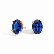 L'Ovale® Sapphire Stud Earrings, 14K Rose Gold