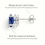 L'Ovale® Sapphire Stud Earrings, Platinum