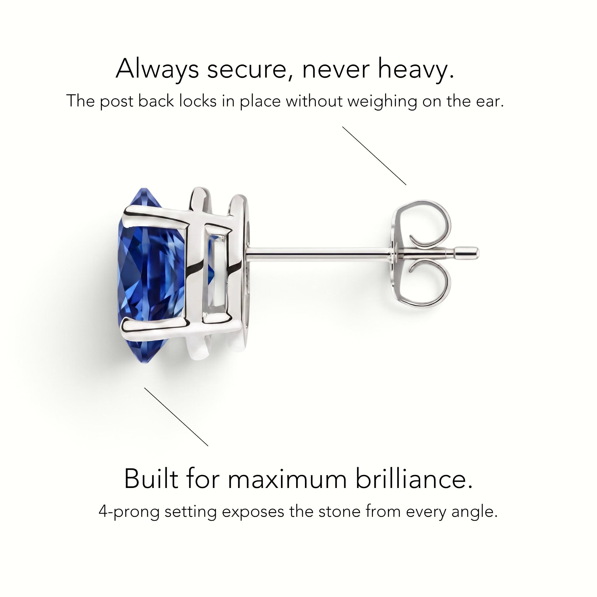 L'Ovale® Sapphire Stud Earrings, Platinum