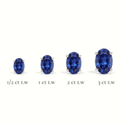 L'Ovale® Sapphire Stud Earrings, Sterling Silver