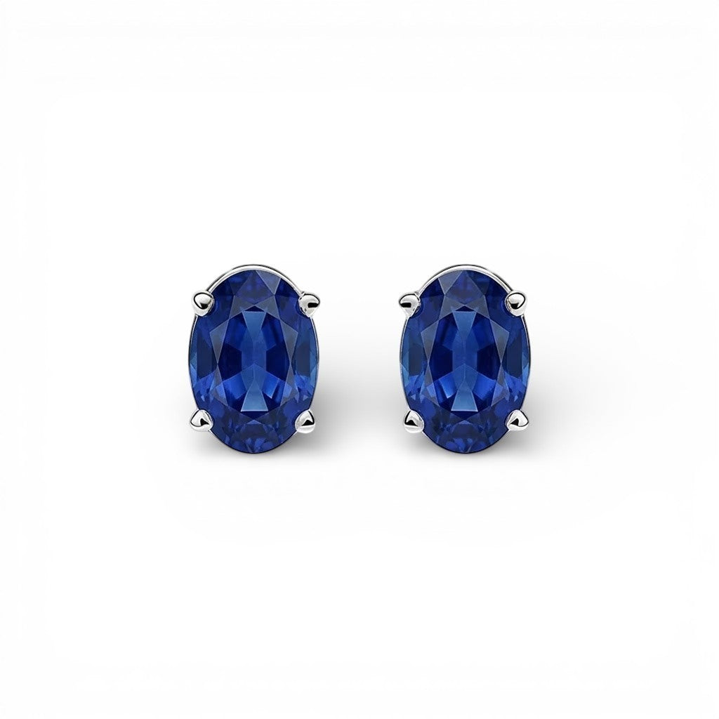 L'Ovale® Sapphire Stud Earrings, Platinum