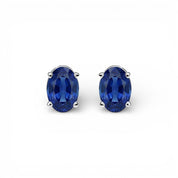 L'Ovale® Sapphire Stud Earrings, Platinum