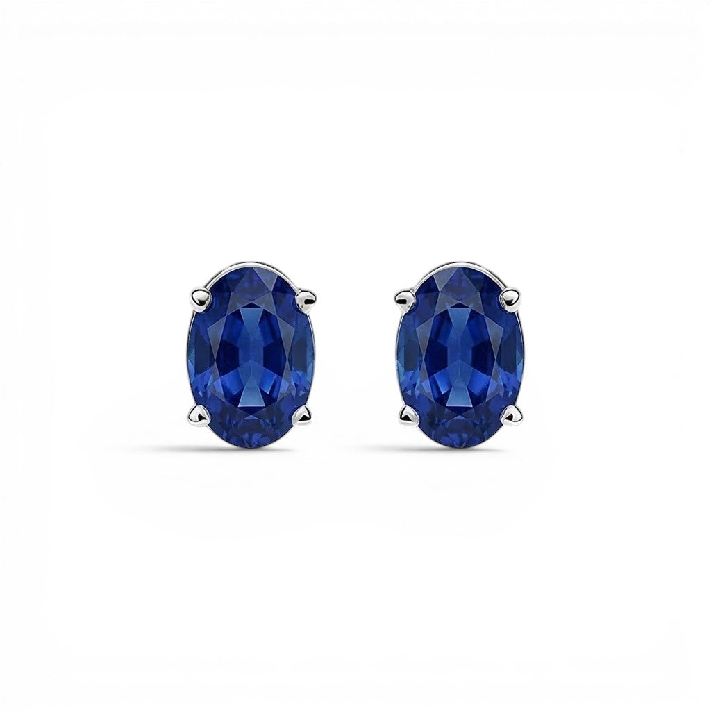 L'Ovale® Sapphire Stud Earrings, Platinum
