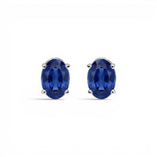 L'Ovale® Sapphire Stud Earrings, Platinum