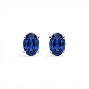 L'Ovale® Sapphire Stud Earrings, Sterling Silver