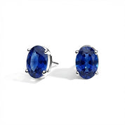 L'Ovale® Sapphire Stud Earrings, Platinum