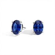 L'Ovale® Sapphire Stud Earrings, Sterling Silver