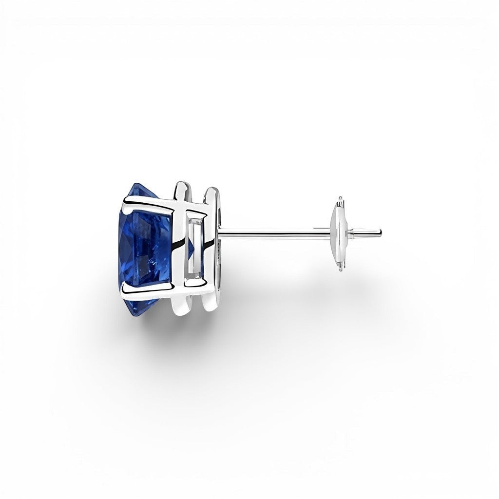 L'Ovale® Sapphire Stud Earrings, Sterling Silver