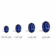 L'Ovale® Sapphire Stud Earrings, Platinum