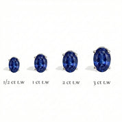 L'Ovale® Sapphire Stud Earrings, 14K White Gold