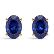 L'Ovale® Sapphire Stud Earrings, 14K Yellow Gold