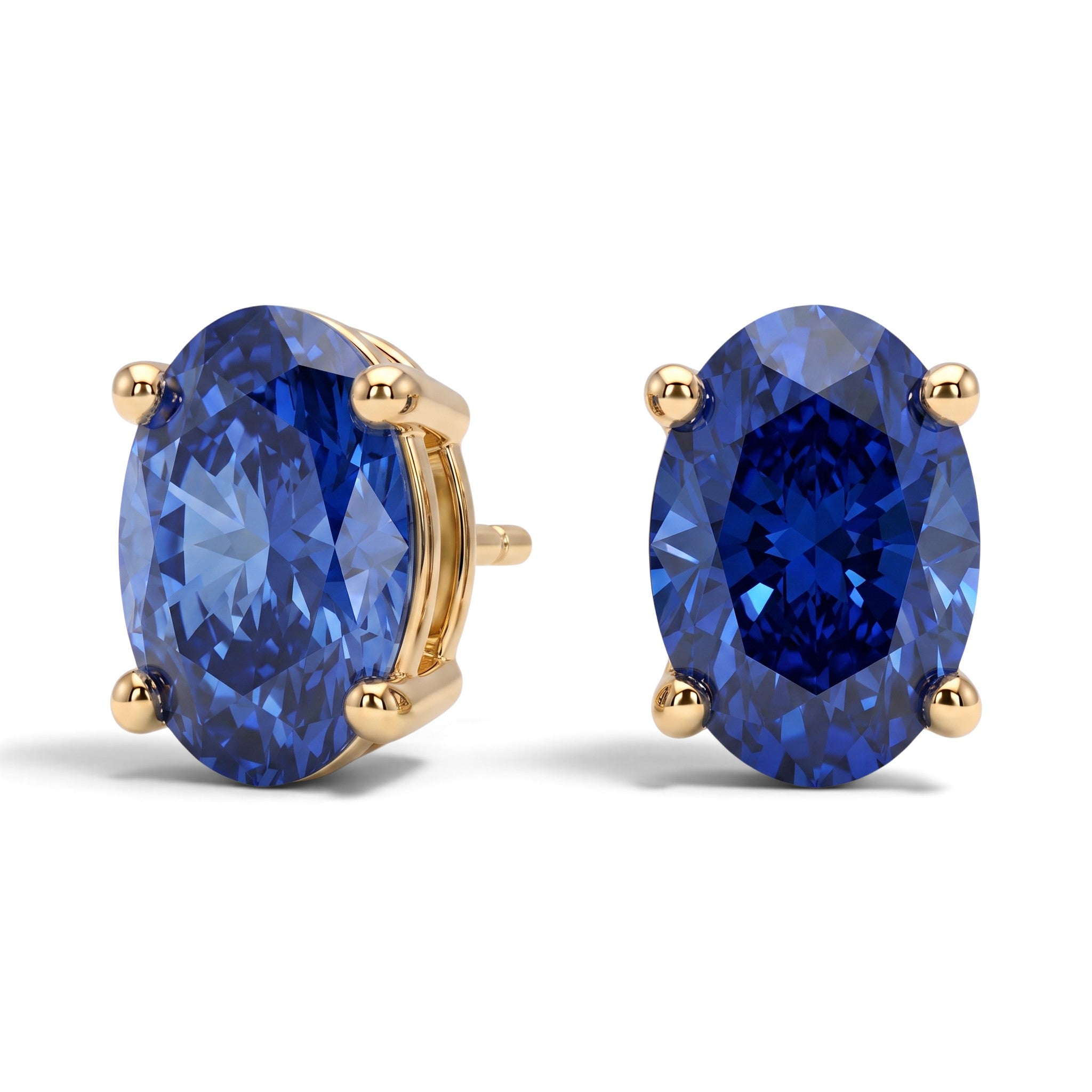 L'Ovale® Sapphire Stud Earrings, Gold Vermeil
