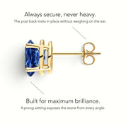 L'Ovale® Sapphire Stud Earrings, 14K Yellow Gold