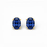 L'Ovale® Sapphire Stud Earrings, Gold Vermeil
