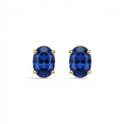 L'Ovale® Sapphire Stud Earrings, Gold Vermeil