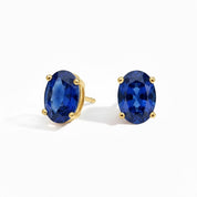 L'Ovale® Sapphire Stud Earrings, Gold Vermeil