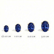 L'Ovale® Sapphire Stud Earrings, Gold Vermeil