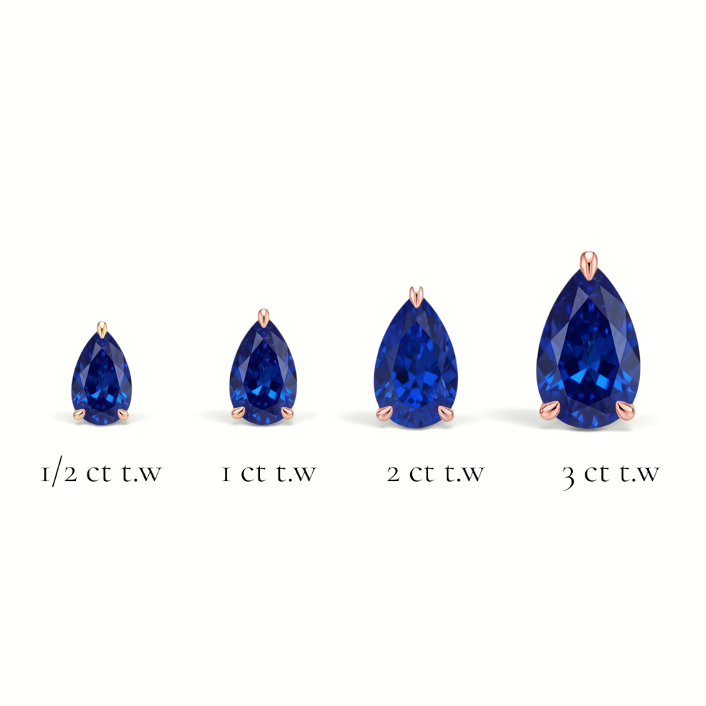 La Poire® Sapphire Stud Earrings, 14K Rose Gold