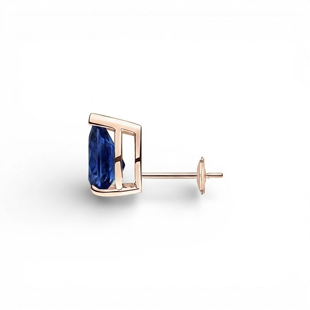 La Poire® Sapphire Stud Earrings, 14K Rose Gold
