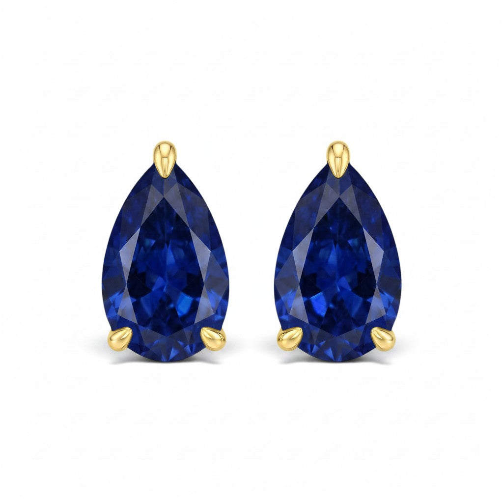 La Poire® Sapphire Stud Earrings, Gold Vermeil