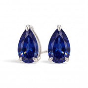 La Poire® Sapphire Stud Earrings, Platinum