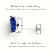 La Poire® Sapphire Stud Earrings, Platinum