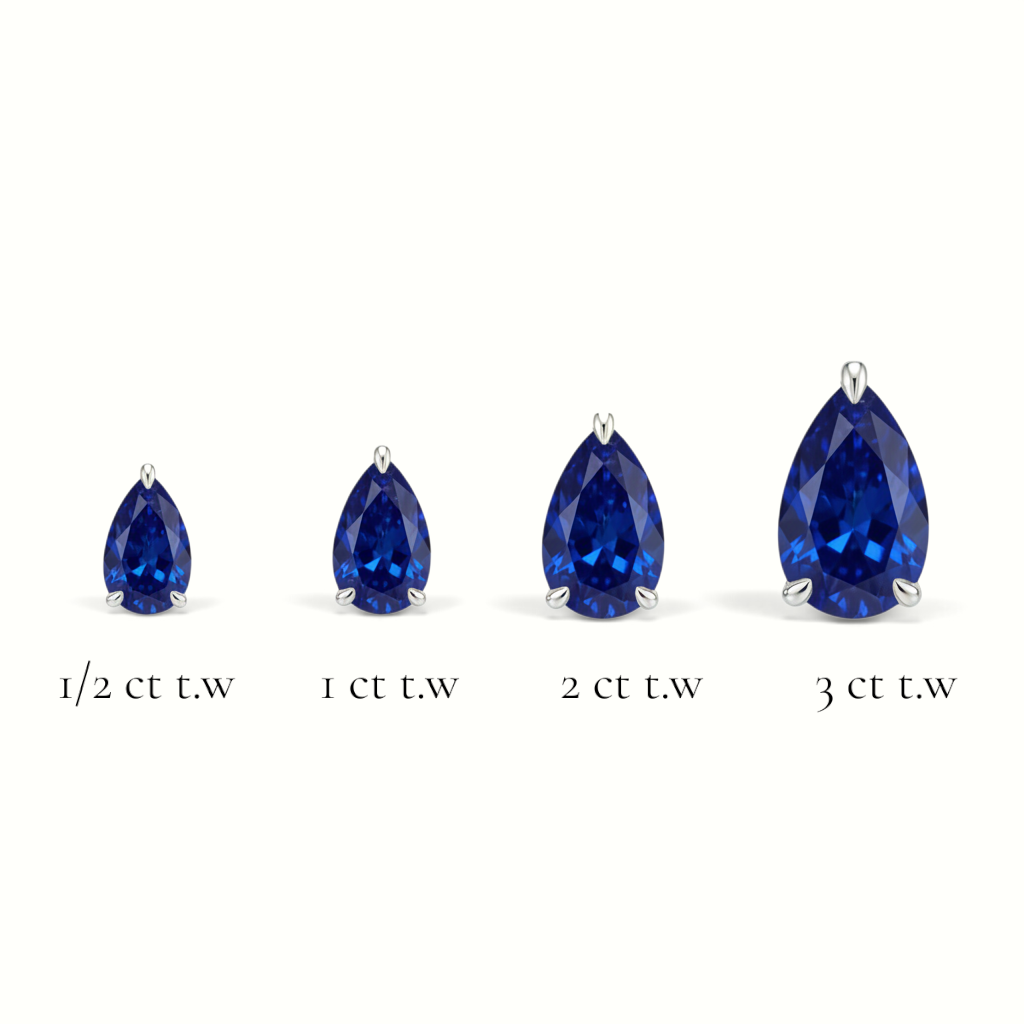 La Poire® Sapphire Stud Earrings, Platinum