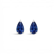 La Poire® Sapphire Stud Earrings, 14K White Gold
