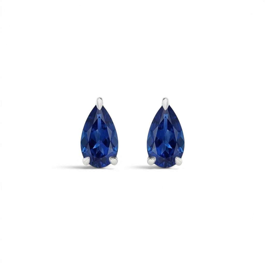 La Poire® Sapphire Stud Earrings, Sterling Silver