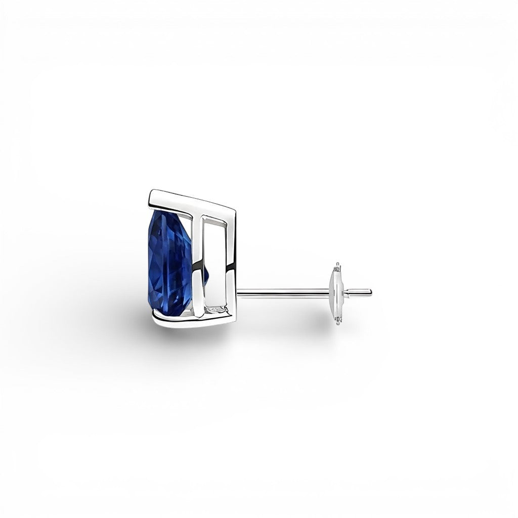 La Poire® Sapphire Stud Earrings, Platinum