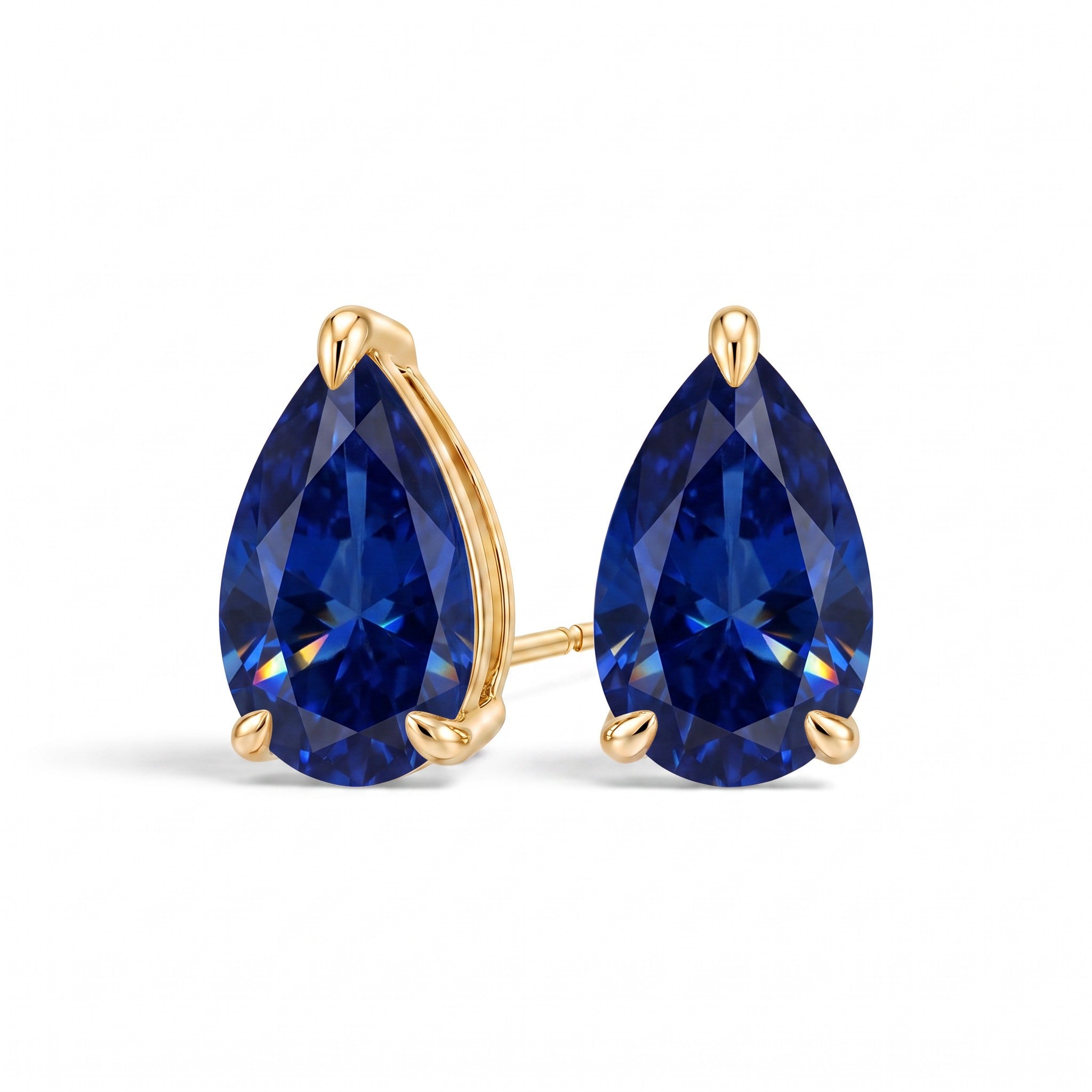 La Poire® Sapphire Stud Earrings, Gold Vermeil