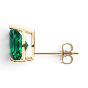 La Poire® Emerald Stud Earrings, Gold Vermeil