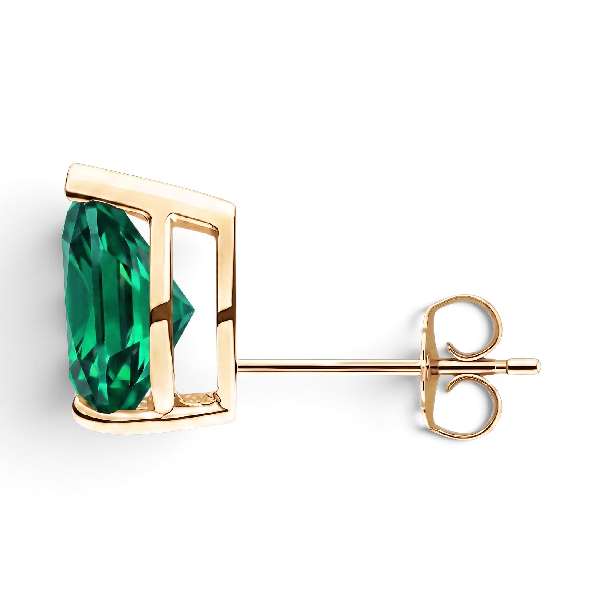 La Poire® Emerald Stud Earrings, Gold Vermeil