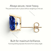 La Poire® Sapphire Stud Earrings, Gold Vermeil