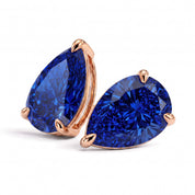 La Poire® Sapphire Stud Earrings, 14K Rose Gold