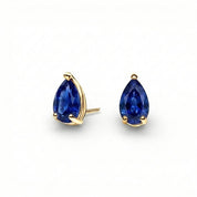 La Poire® Sapphire Stud Earrings, Gold Vermeil