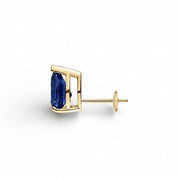 La Poire® Sapphire Stud Earrings, 14K Yellow Gold