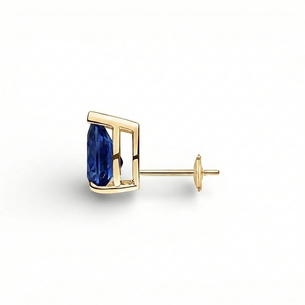 La Poire® Sapphire Stud Earrings, Gold Vermeil