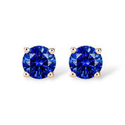 La Ronde® Sapphire Stud Earrings, 14K Rose Gold