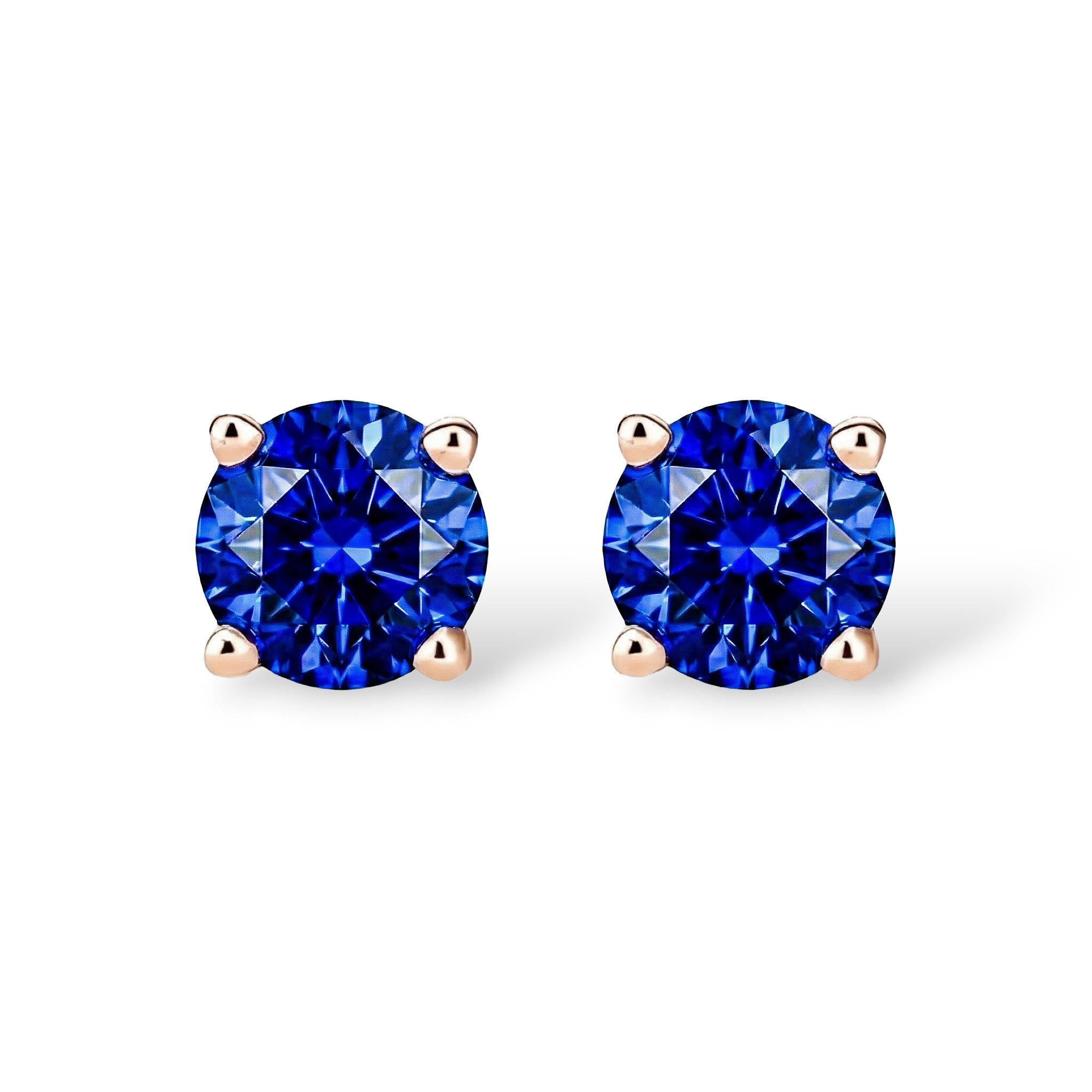 La Ronde® Sapphire Stud Earrings, 14K Rose Gold
