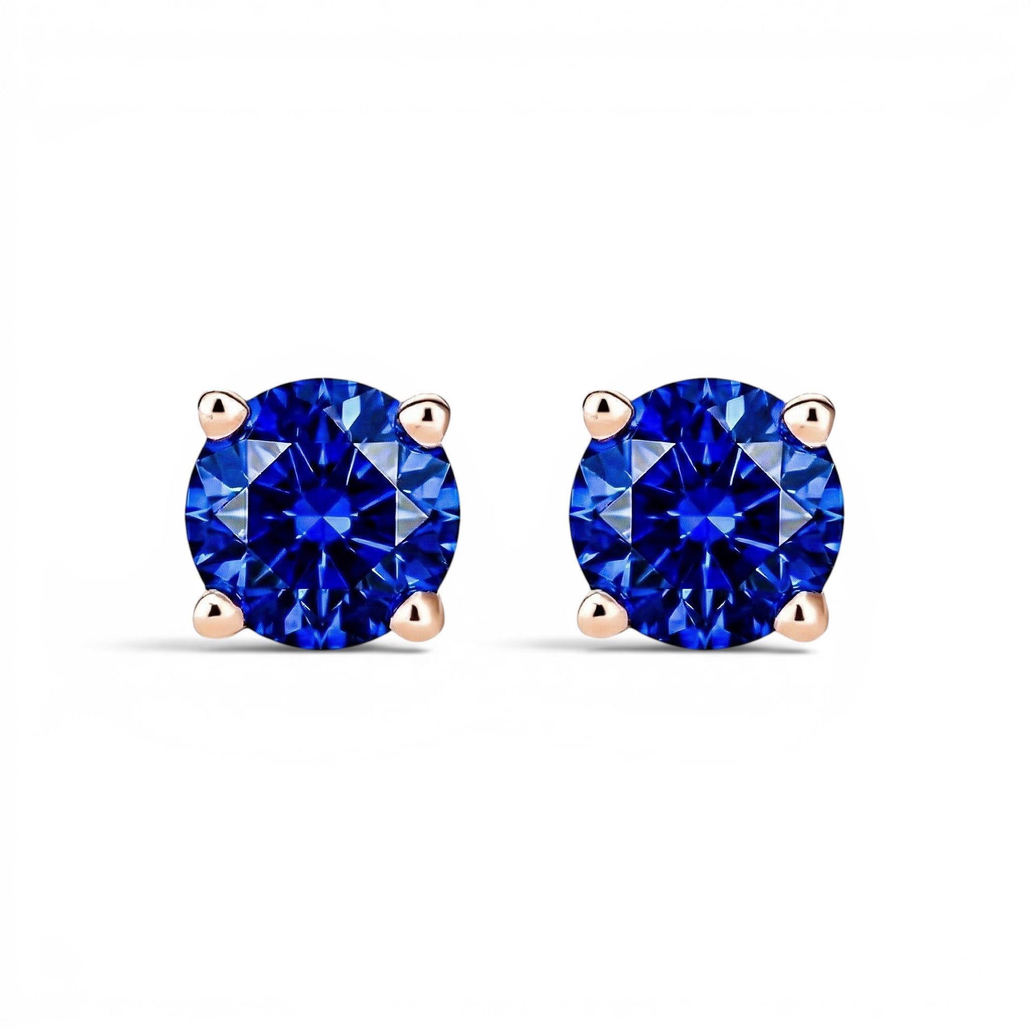 La Ronde® Sapphire Stud Earrings, 14K Rose Gold