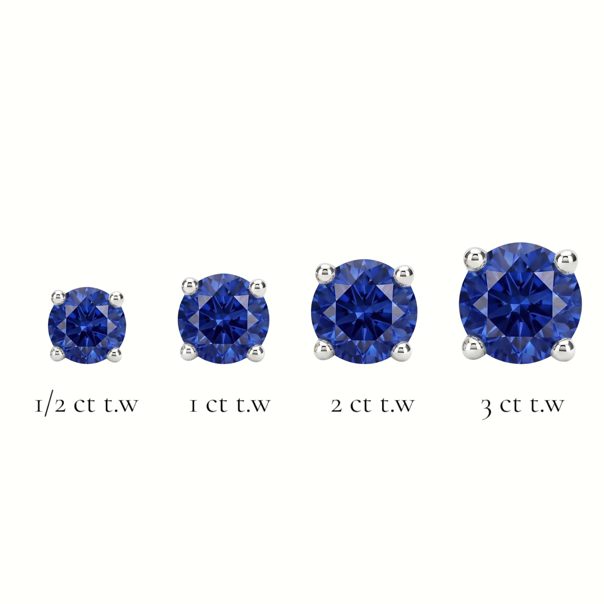 La Ronde® Sapphire Stud Earrings, Platinum