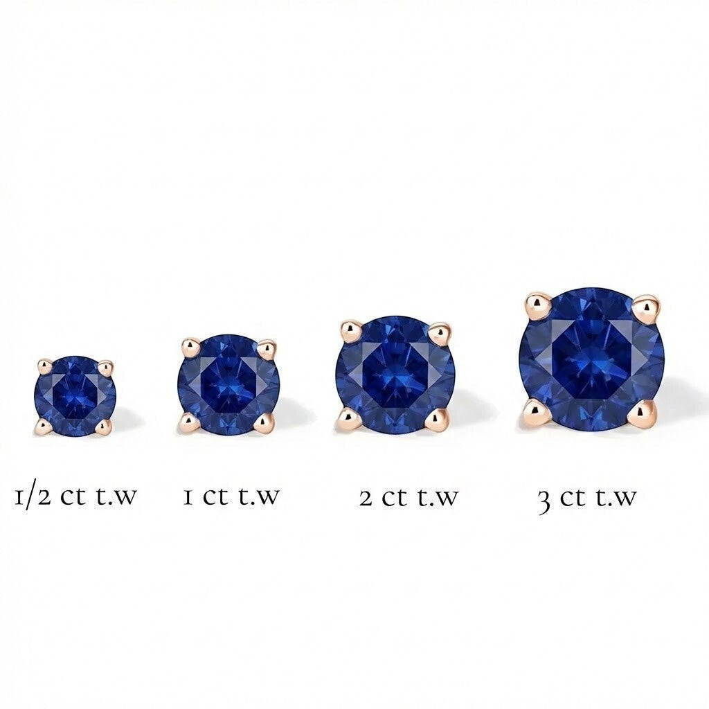 La Ronde® Sapphire Stud Earrings, 14K Rose Gold